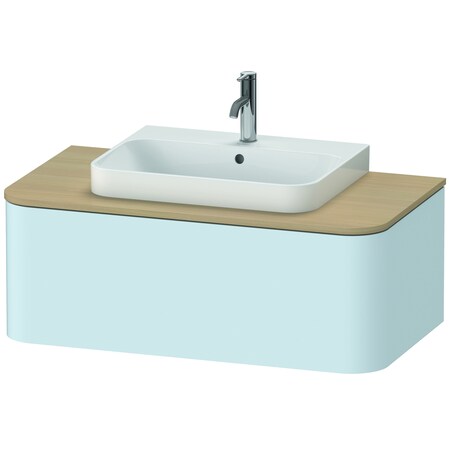 Happy D.2 Plus Vanity Unit For Console Light Blue Satin Matt